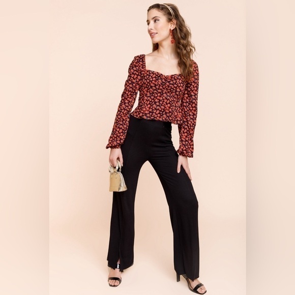 Mi Ami Max Rose Sweetheart Peplum Blouse​​​​​​​​​​​​​​​​​​ - Picture 1 of 6